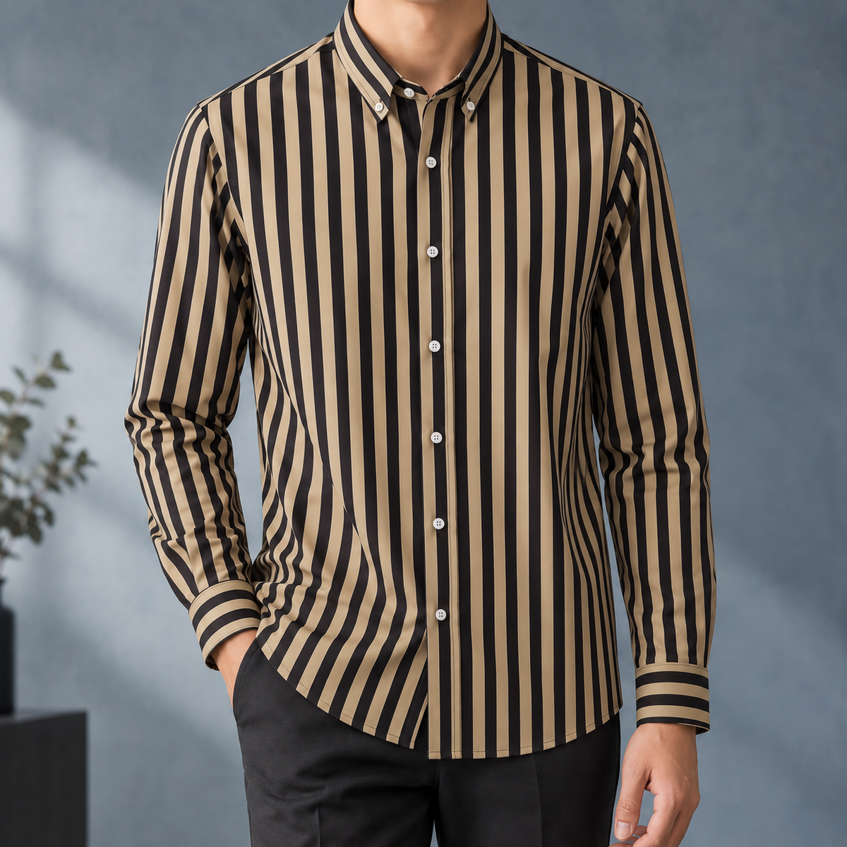Hemd Herren Slim Fit Business Gestreift