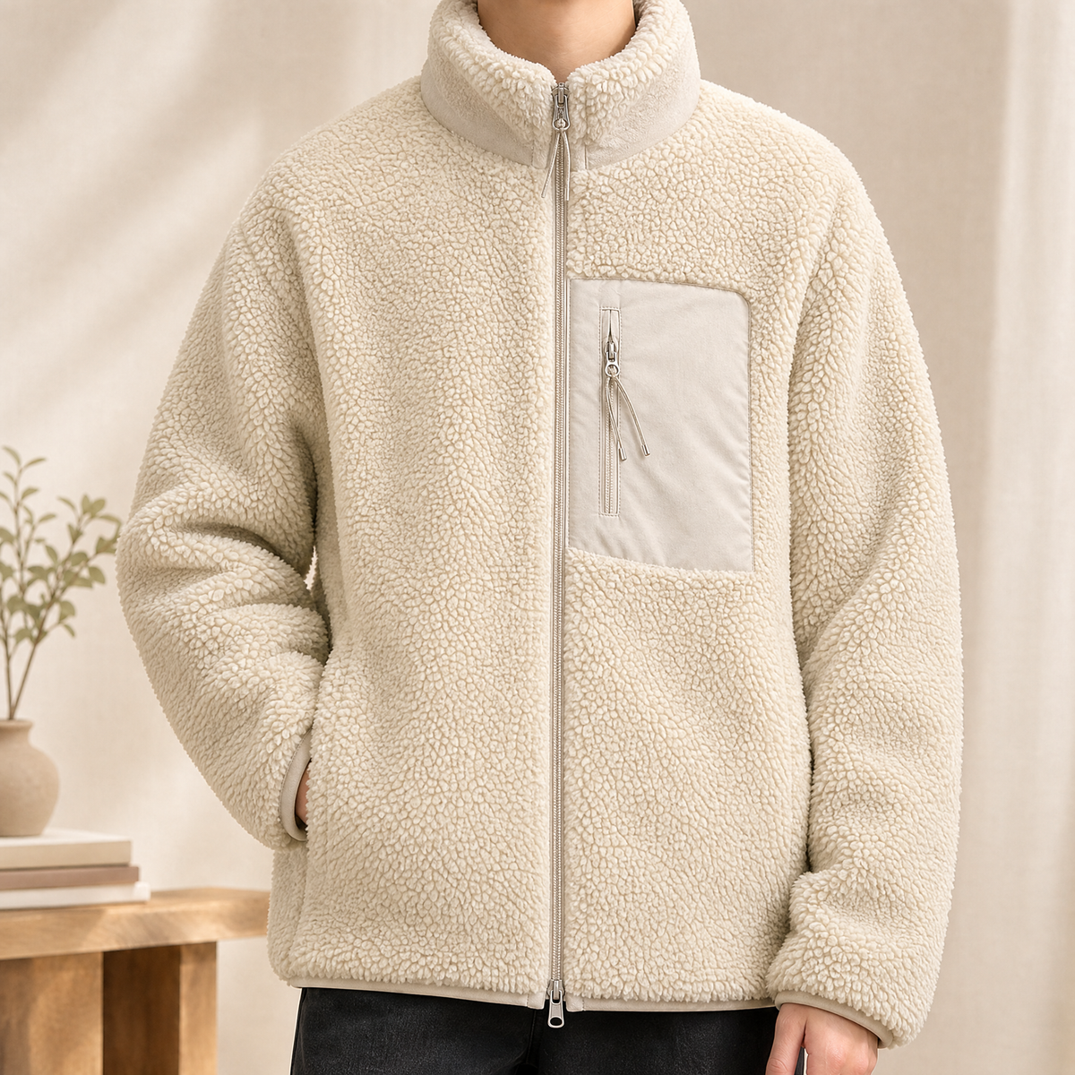 Zip-Jackett Herren Relaxed Fit Freizeit & Übergangszeit