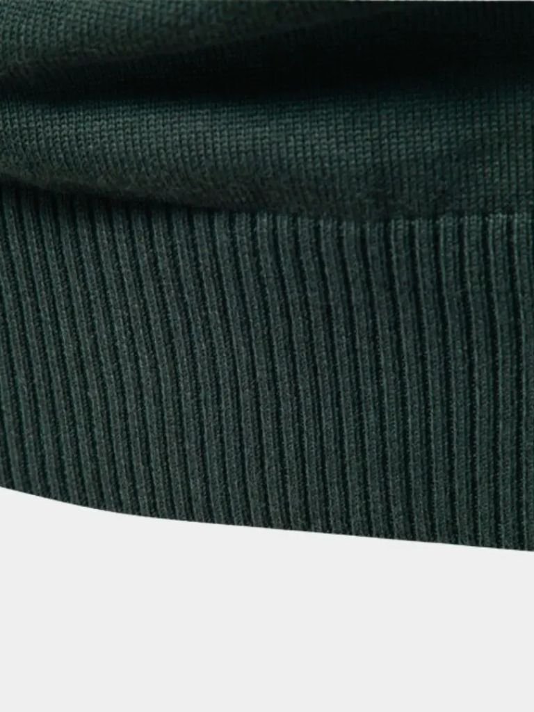 Gestreifter Pullover mit Viertelreißverschluss - Cross & Crown