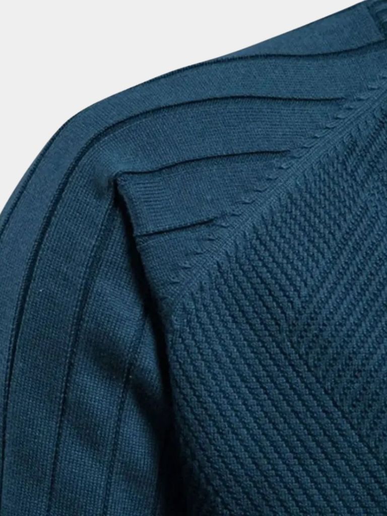 Cross & Crown Jacquard Cardigan Pullover with Zipper