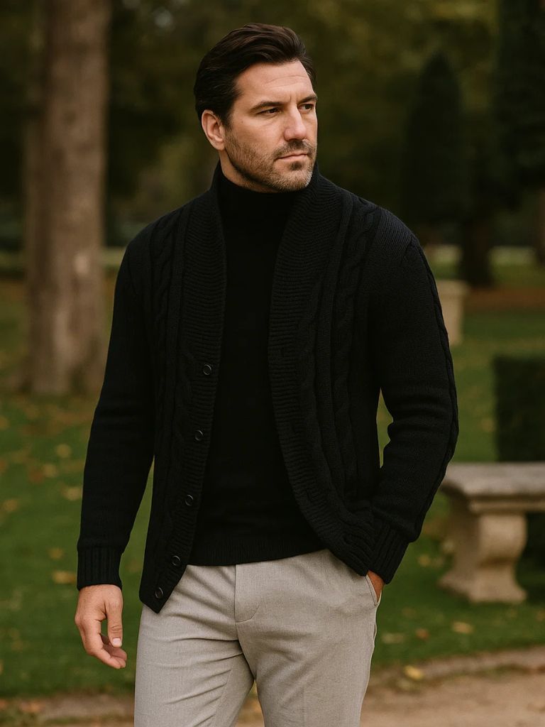 Stylischer Herren-Strickcardigan - Cross & Crown