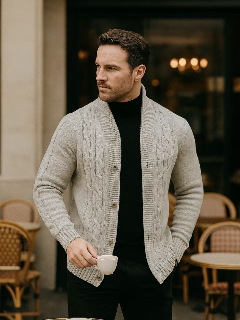 Stylischer Herren-Strickcardigan - Cross & Crown
