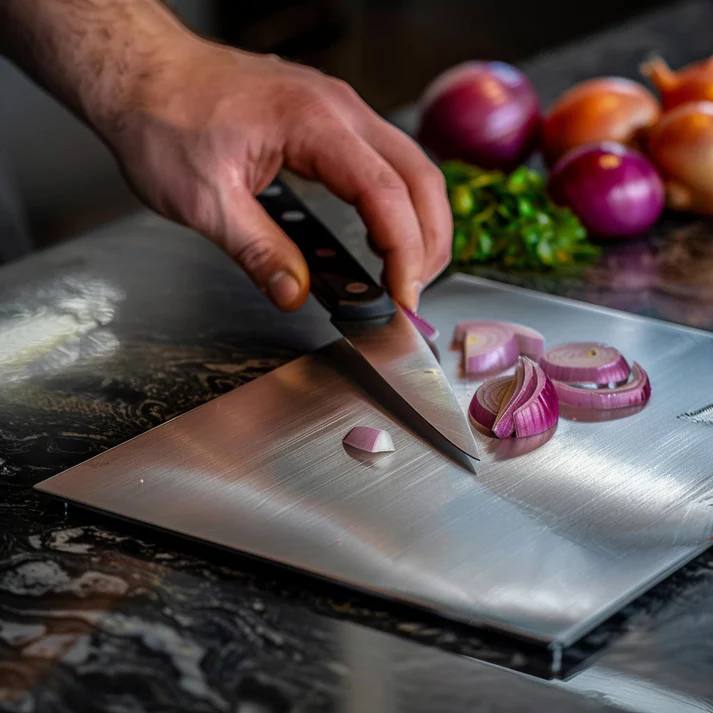 Planche à découper en titane – Planche de cuisine en titane, hygiénique et durable