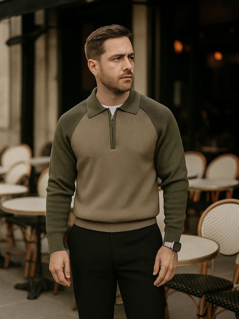 Cross & Crown Raglan Quarter-Zip Sweater