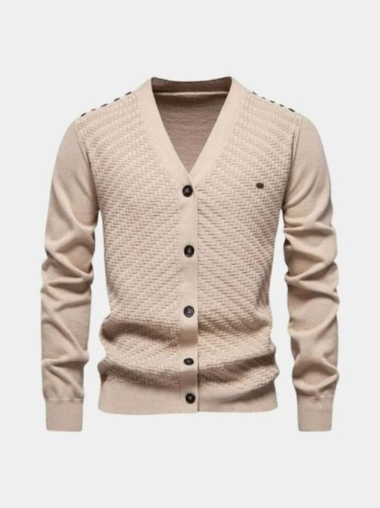 V-Neck Knit Cardigan - Cross & Crown