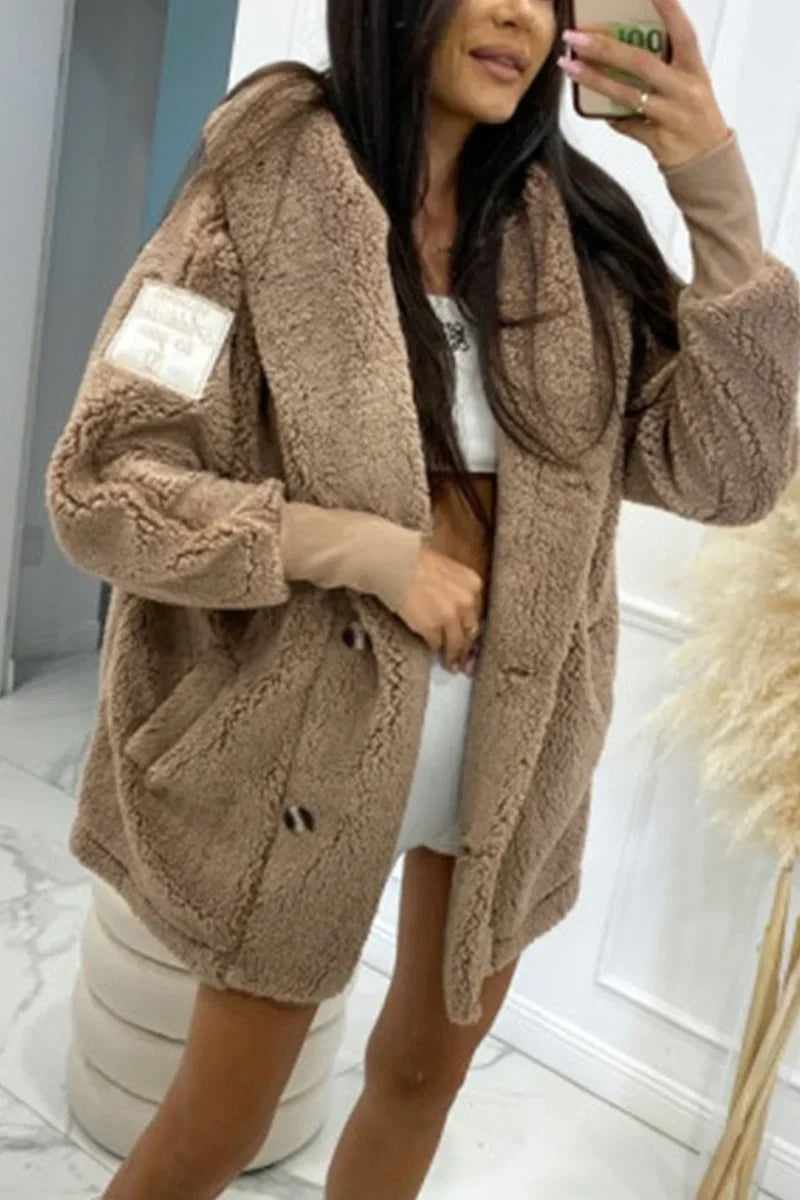 Kapuzenjacke Damen Regular Fit Herbst & Winter Plüsch