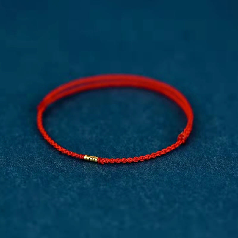 Geflochtenes Buddha-Armband Damen Fußkette mit Goldperlen