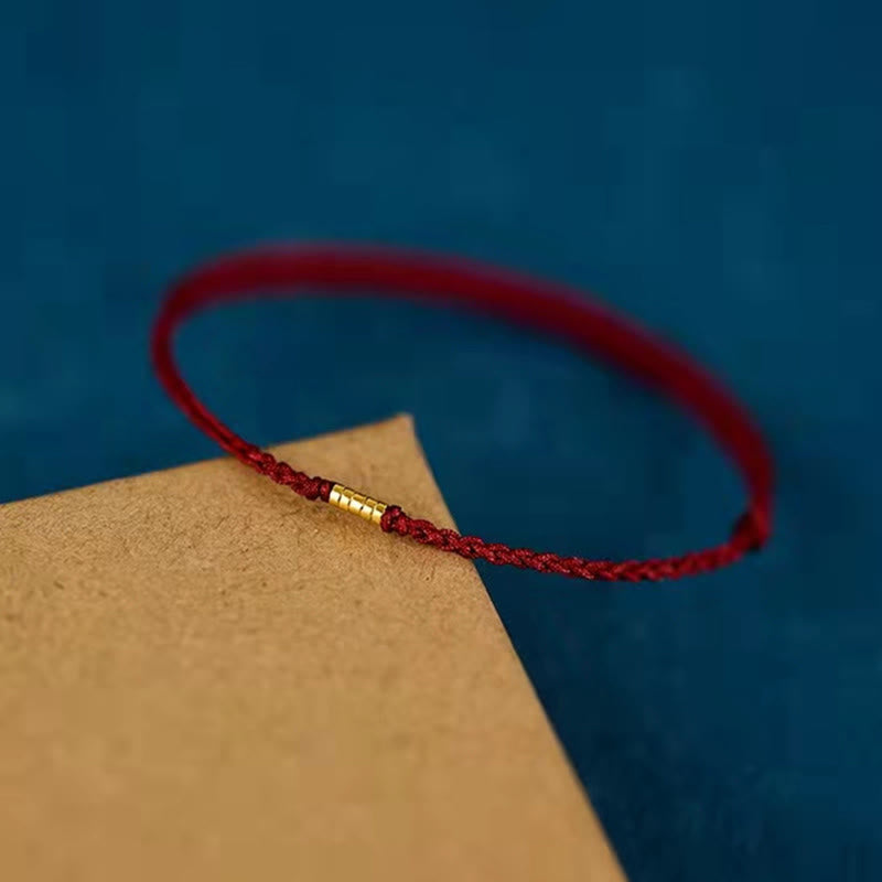Geflochtenes Buddha-Armband Damen Fußkette mit Goldperlen