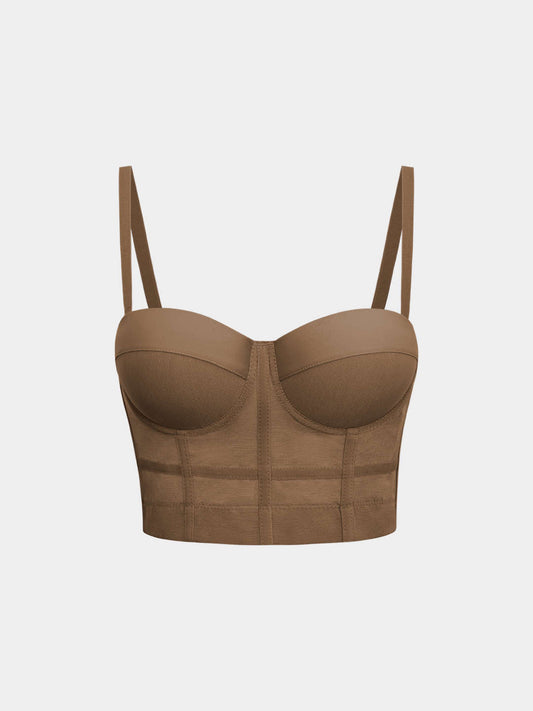 Bustier Top Damen Transparent Slim Fit Festlich