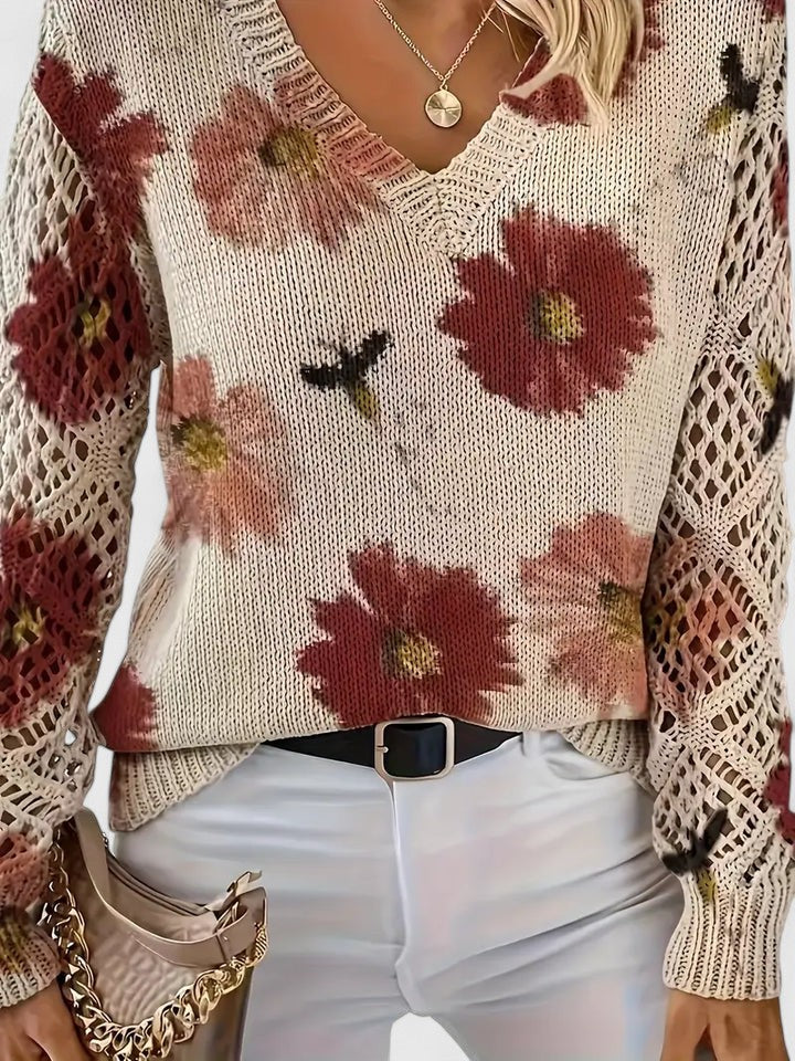 Beatrice | Floral Knit Sweater