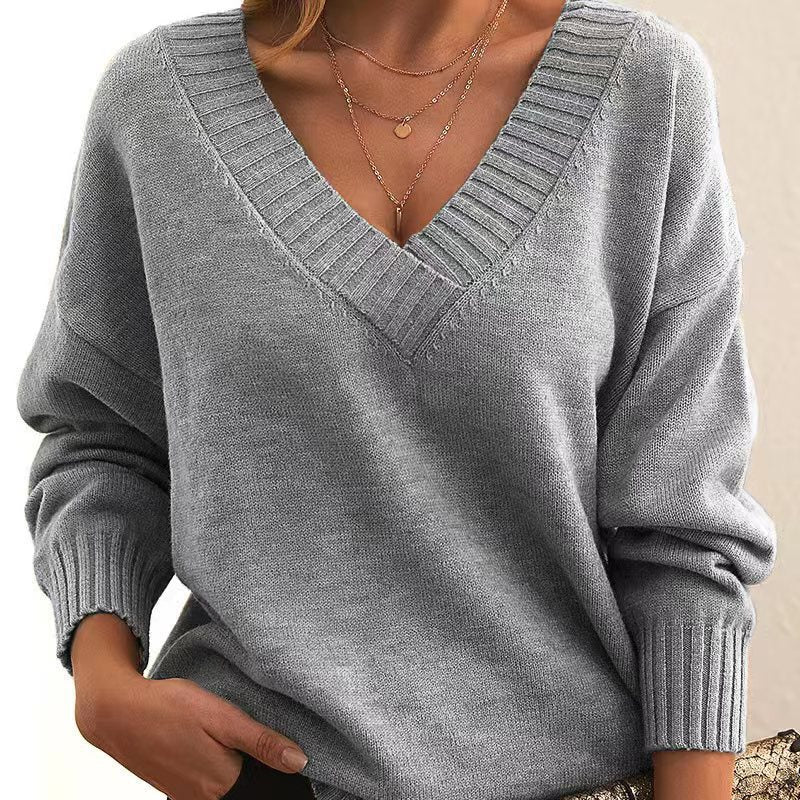 Aeliana | Elegant Women's V-Neck Sweater