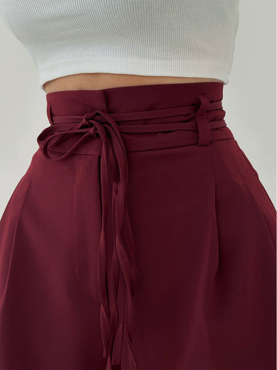 Stoffhose Damen I hochtailliert mit breitem Bein