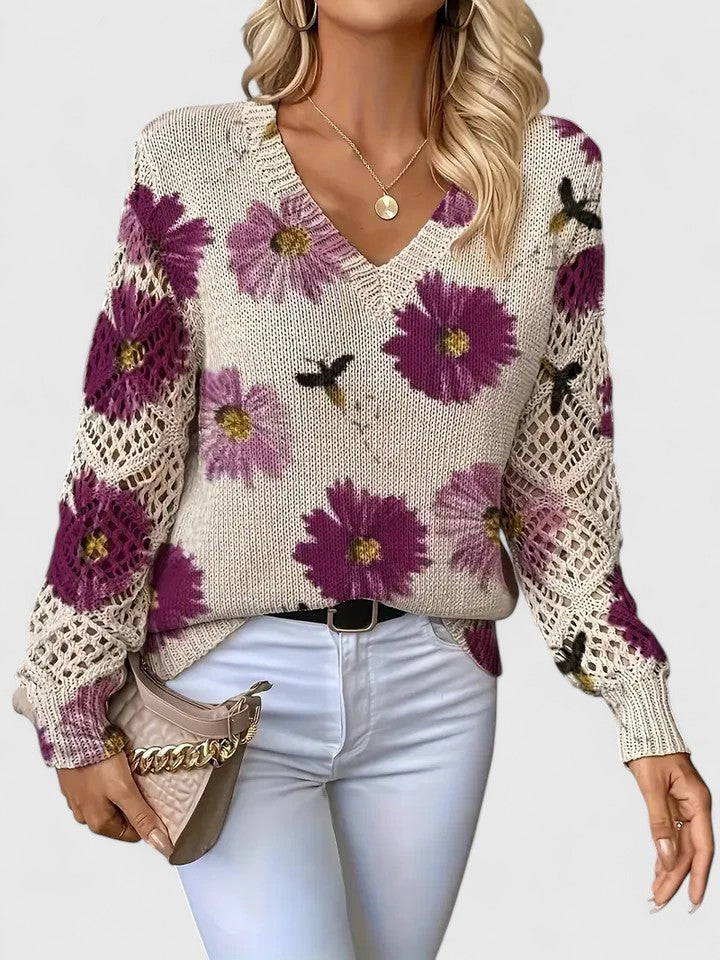 Beatrice | Floral Knit Sweater