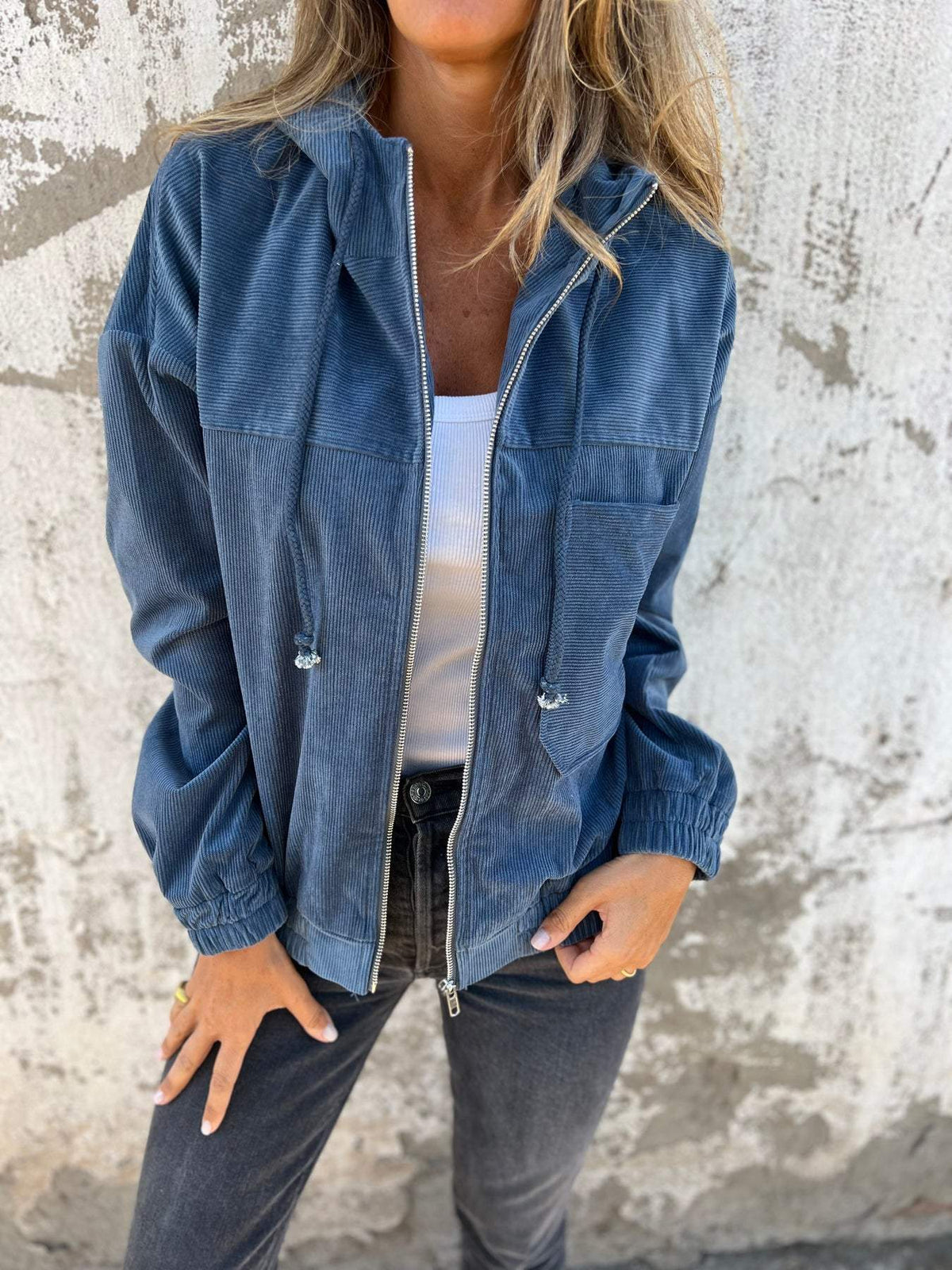 Freizeitjacke Damen Regular Fit Kapuze Frühling & Sommer