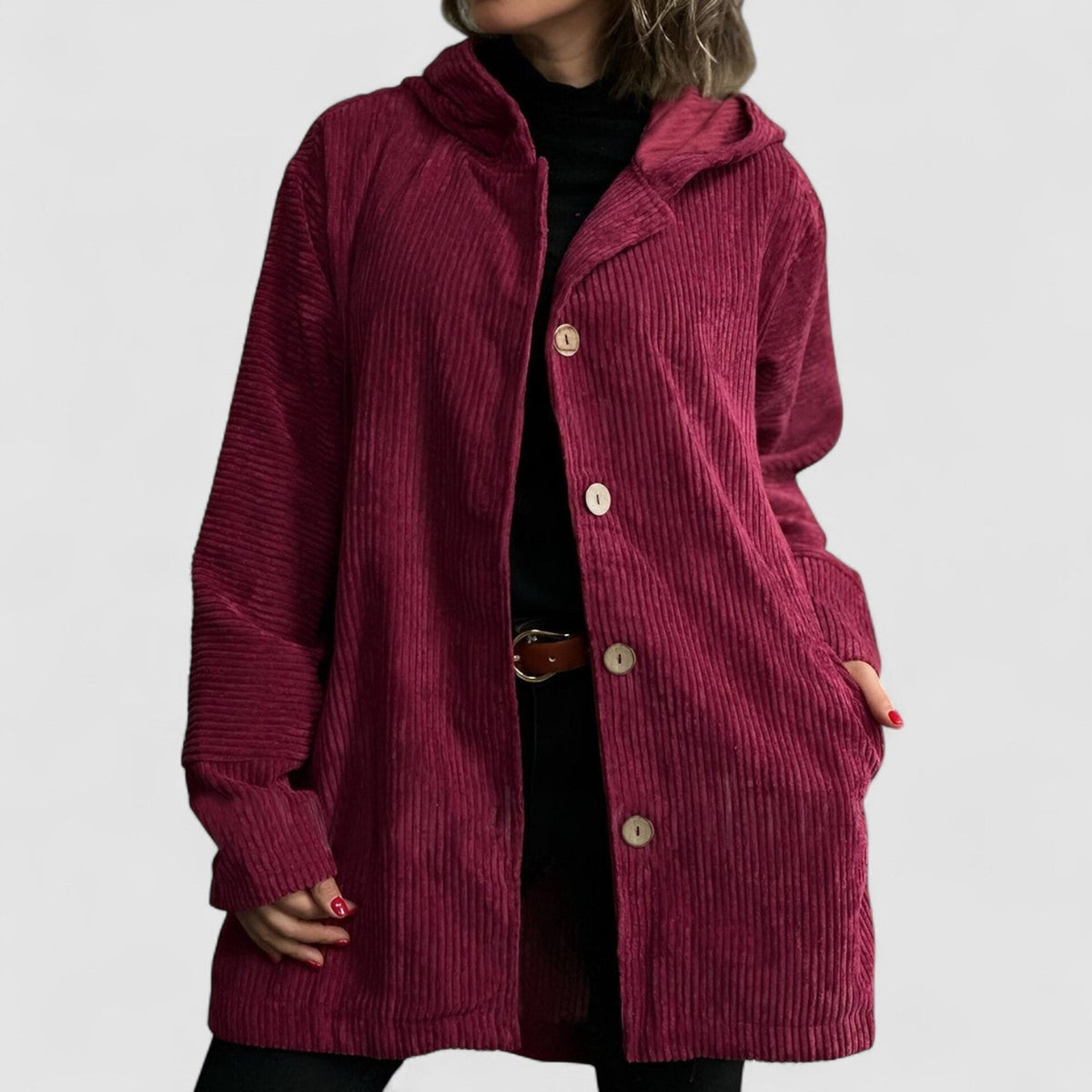 Cordjacke Damen Relaxed Fit Herbst & Winter Freizeit