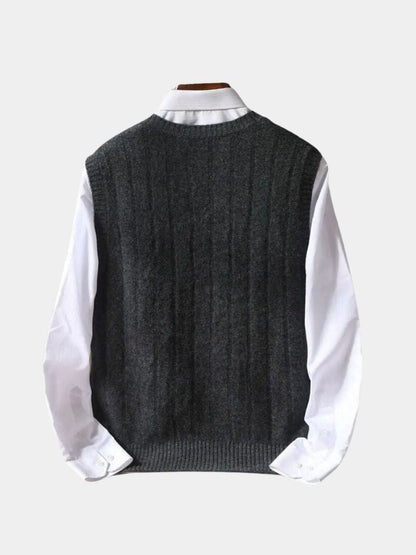 100% Merino Wool Sweater Vest - Cross & Crown