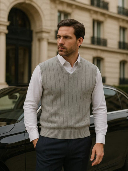 100% Merino Wool Sweater Vest - Cross & Crown