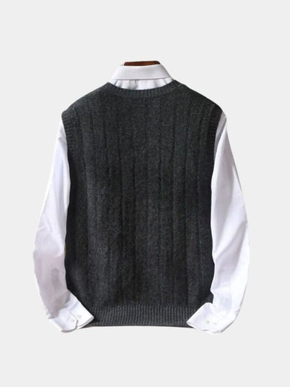 100% Merino Wool Sweater Vest - Cross & Crown