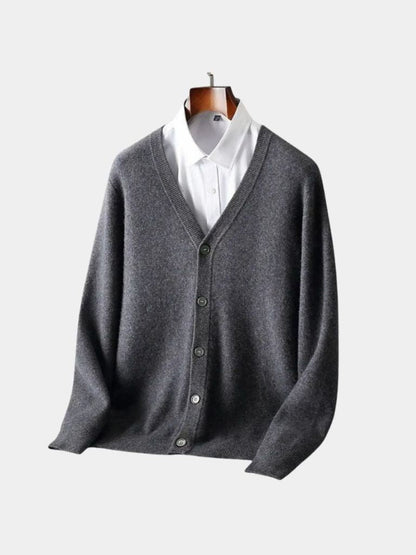 Cross & Crown 100% Merino Wool V-Neck Cardigan