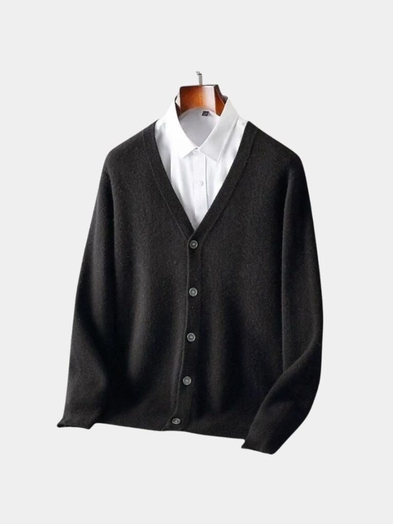 Cross & Crown 100% Merino Wool V-Neck Cardigan