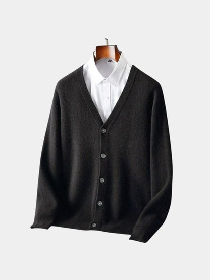 Cross & Crown 100% Merino Wool V-Neck Cardigan