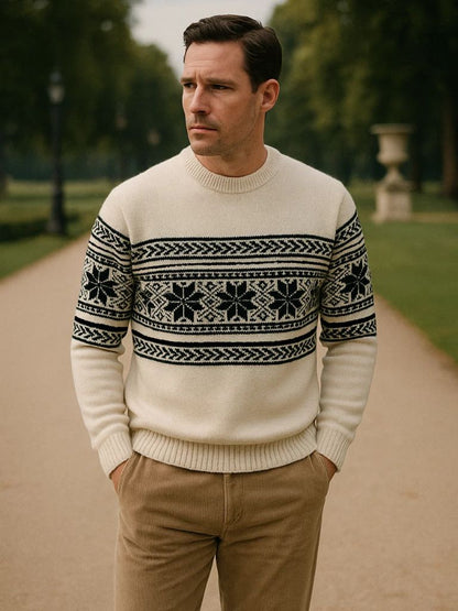 100% Wool Fair Isle Sweater - Cross & Crown