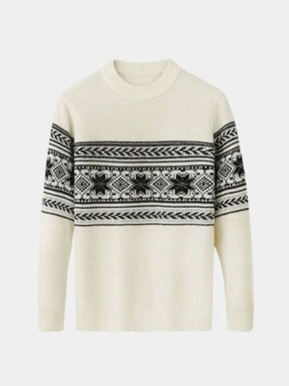 100% Wool Fair Isle Sweater - Cross & Crown