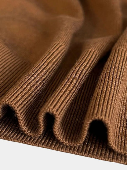 100% Wool V-Neck Folded Sweater - Cross & Crown
