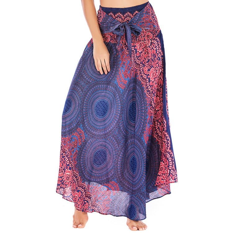 Strandkleid Damen Vintage Langer Rock Freizeit