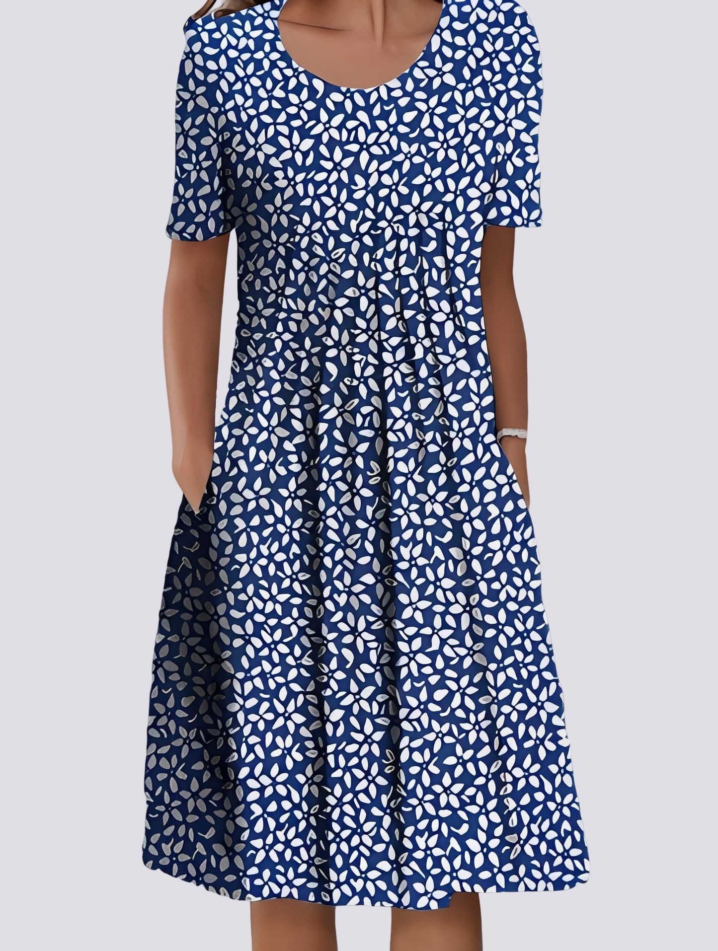 Kleid Damen Locker Floral Freizeit Sommer
