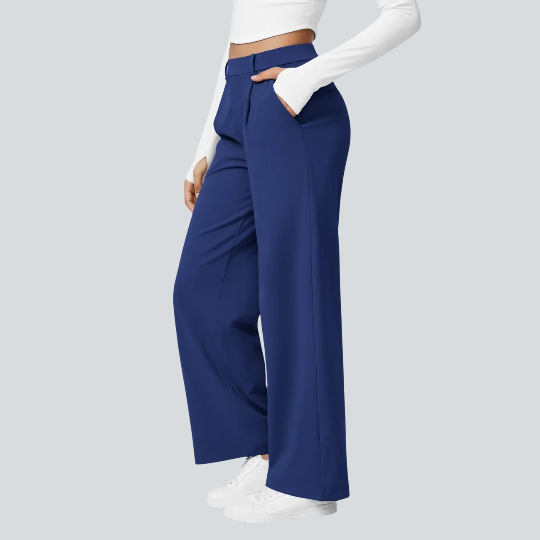 Hose Damen Fließend Hohe Taille Freizeit & Elegant