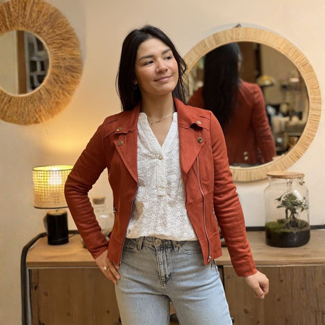 Damen Jacke in Lederoptik in verschiedenen Farben