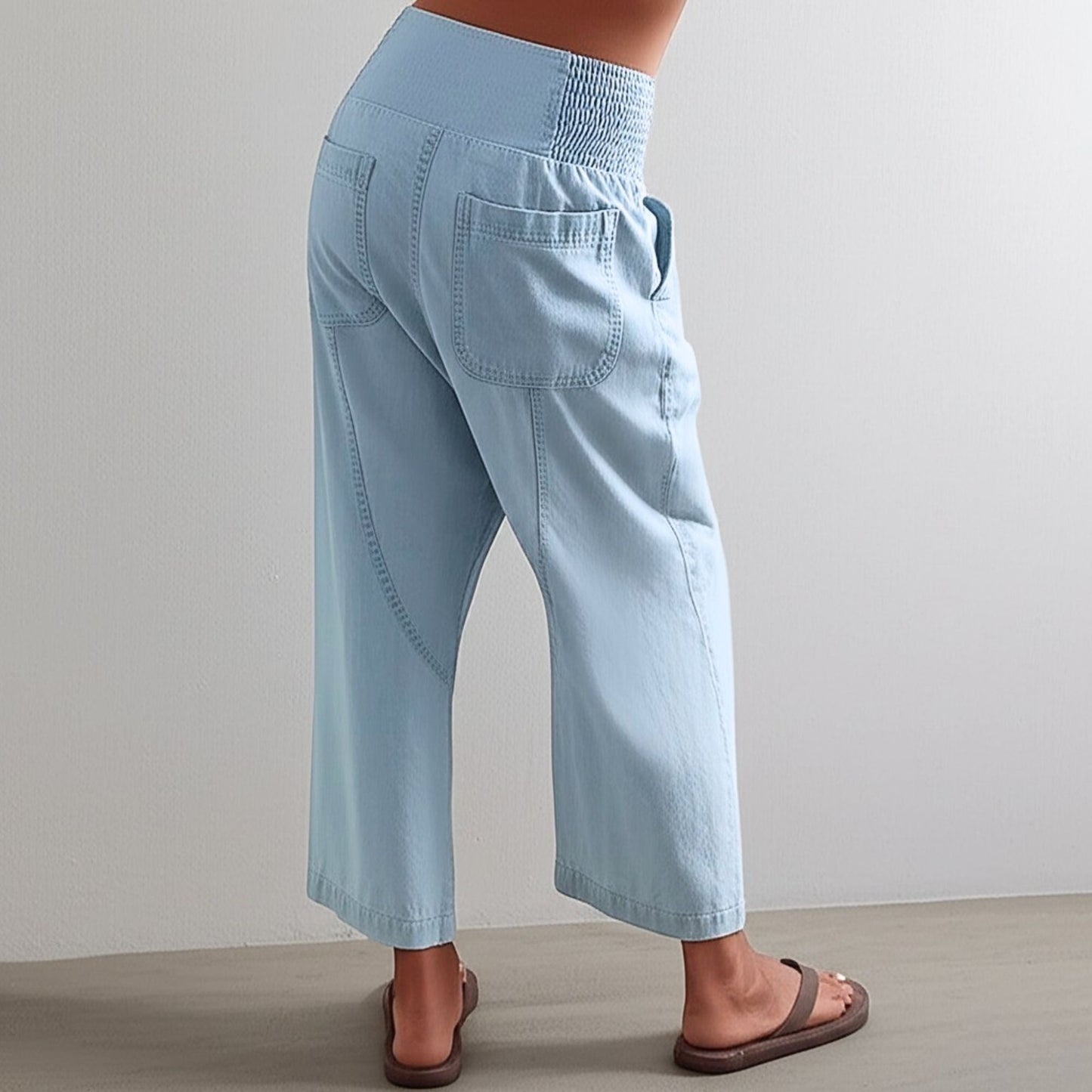 Damen Haremshose Weit Schnitt Casual Relaxed Fit
