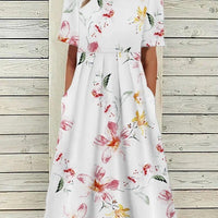 Midi Kleid Damen Relaxed Fit Freizeit