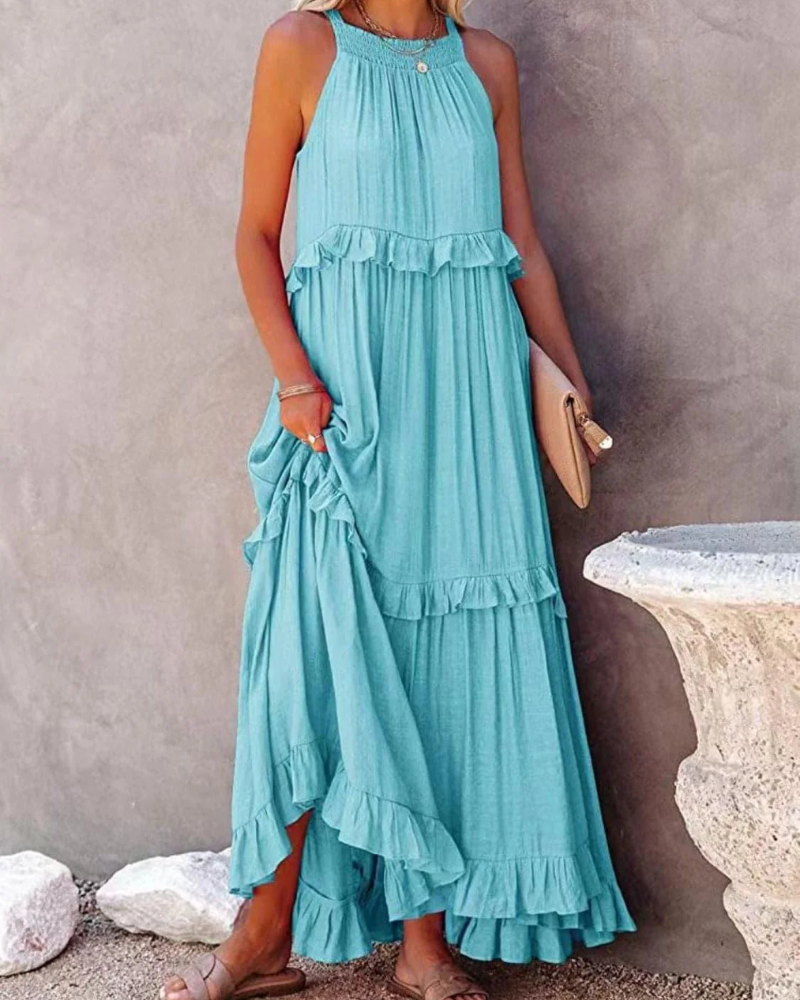 Maxikleid Damen Fließend Figurbetont Sommer Elegant