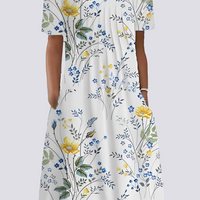Kleid Damen Locker Floral Freizeit Sommer