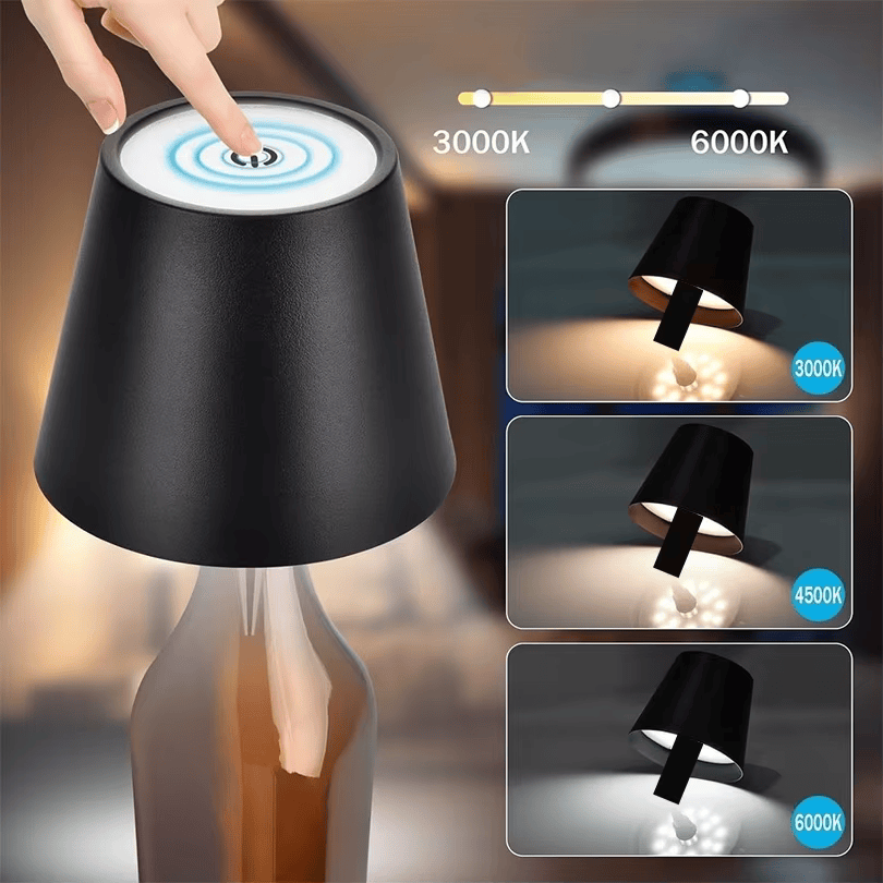 Kabellampe Deko Minimalistisch Flaschenaufsteller Akku LED