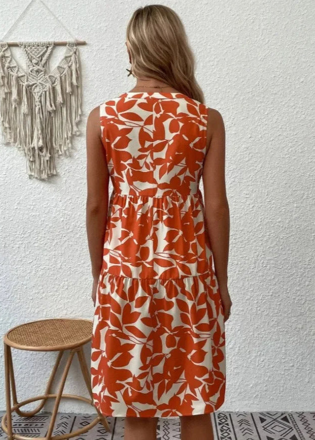 Sommerkleid Damen Leicht V-Ausschnitt Freizeit