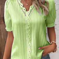 Bluse Damen Modern V-Ausschnitt Casual Regular Fit