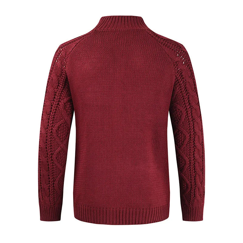Cardigan épais en maille torsadée pour homme - Chaud et confortable
