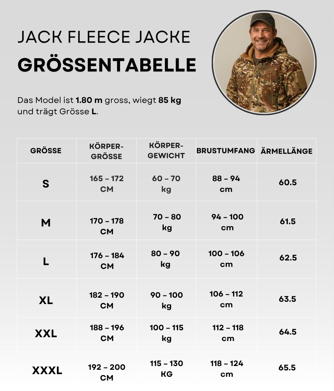 Jack Fleece Jacke Grau Camo