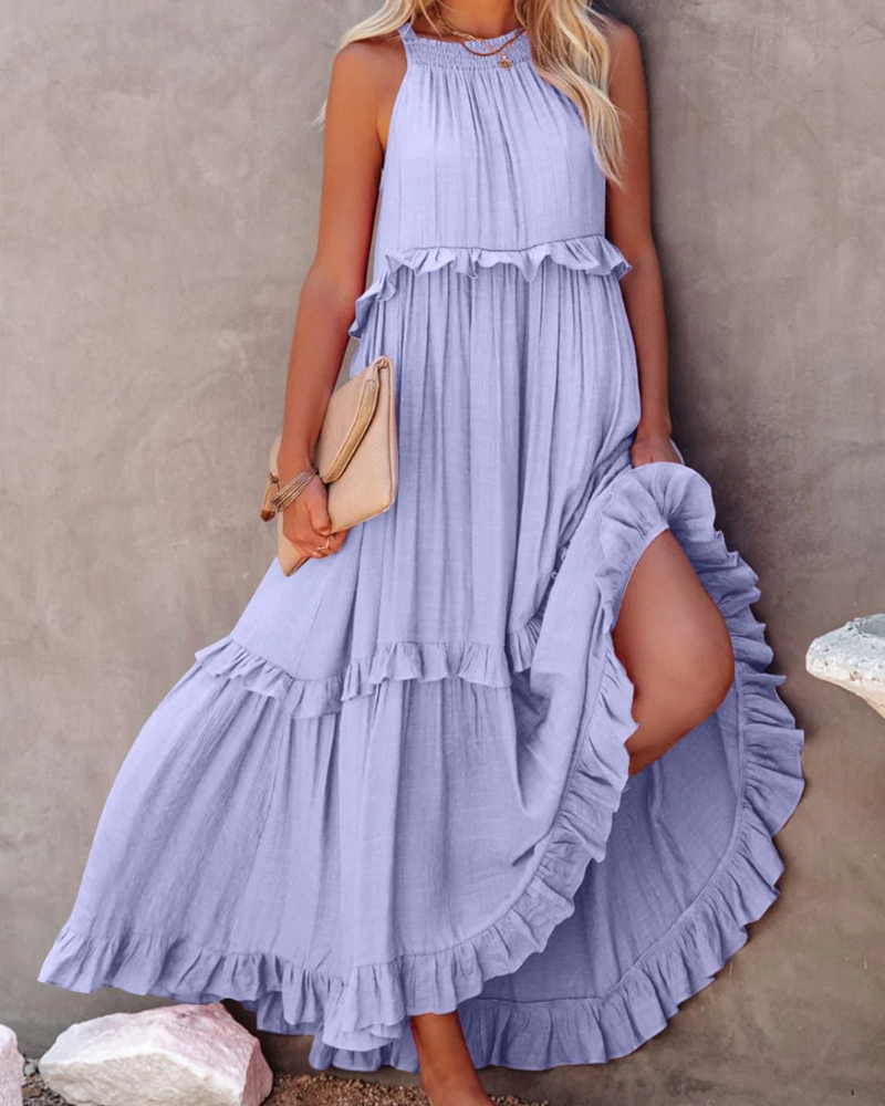 Maxikleid Damen Fließend Figurbetont Sommer Elegant