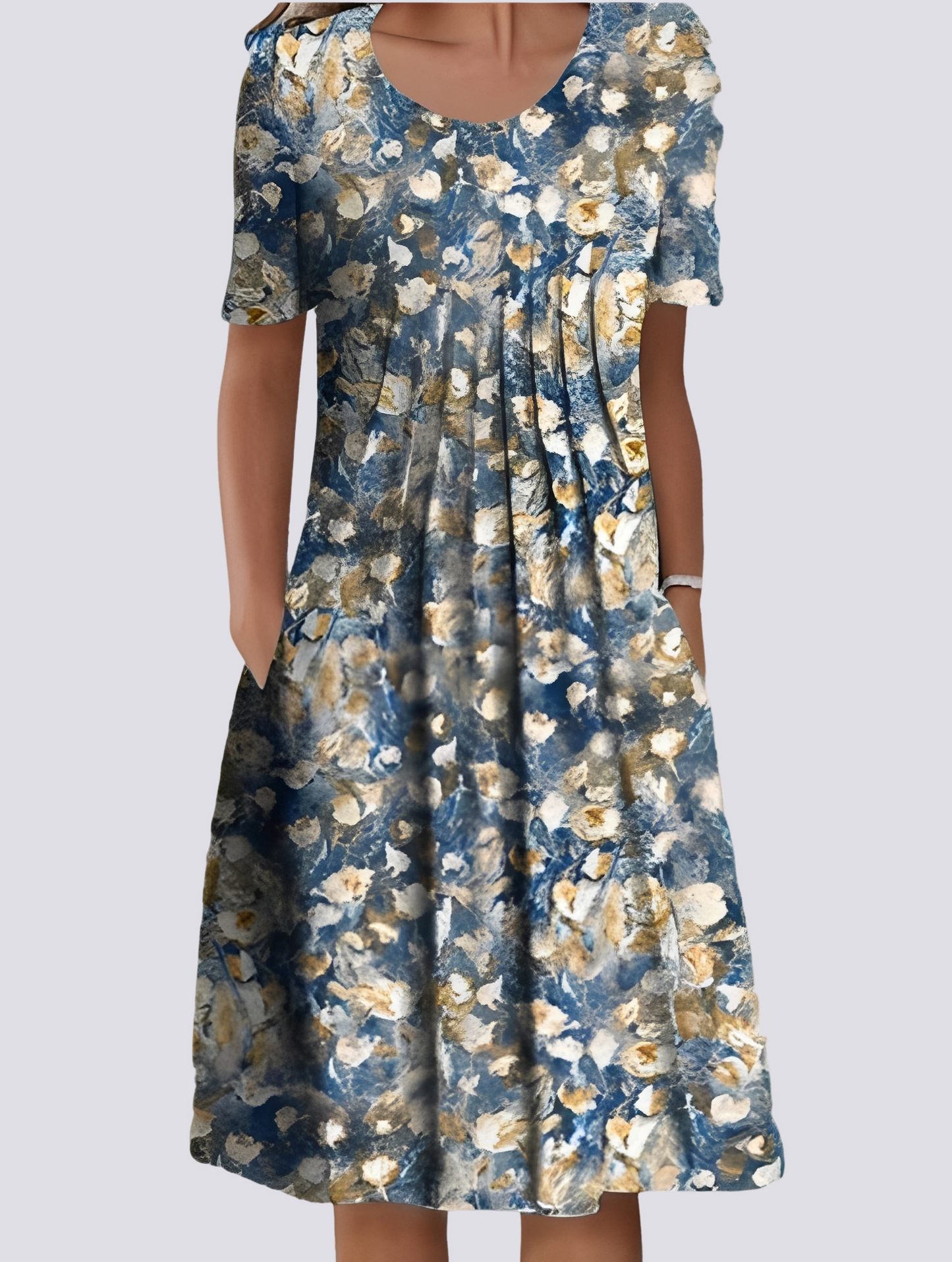 Kleid Damen Locker Floral Freizeit Sommer
