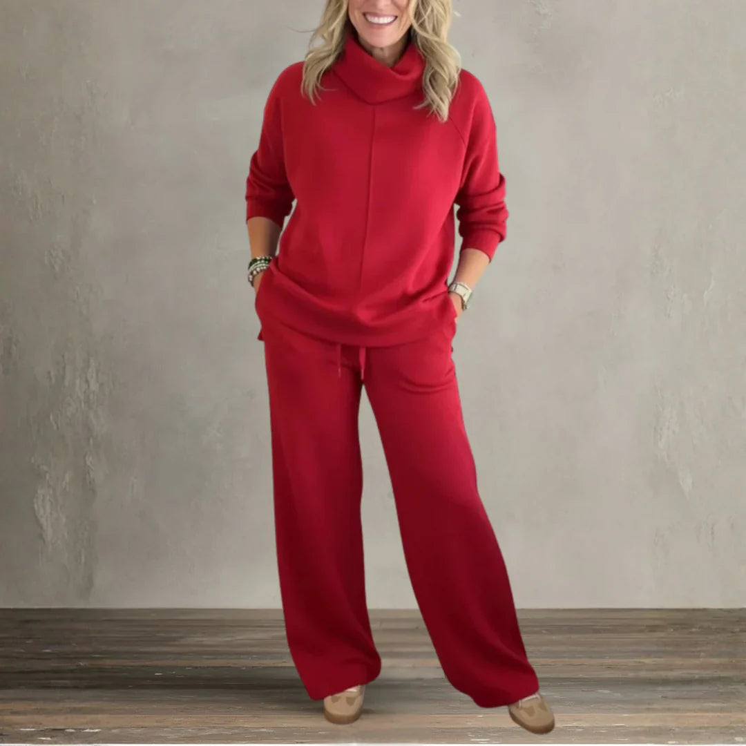 Emelia | Elegantes Freizeitoutfit mit hohem Kragen