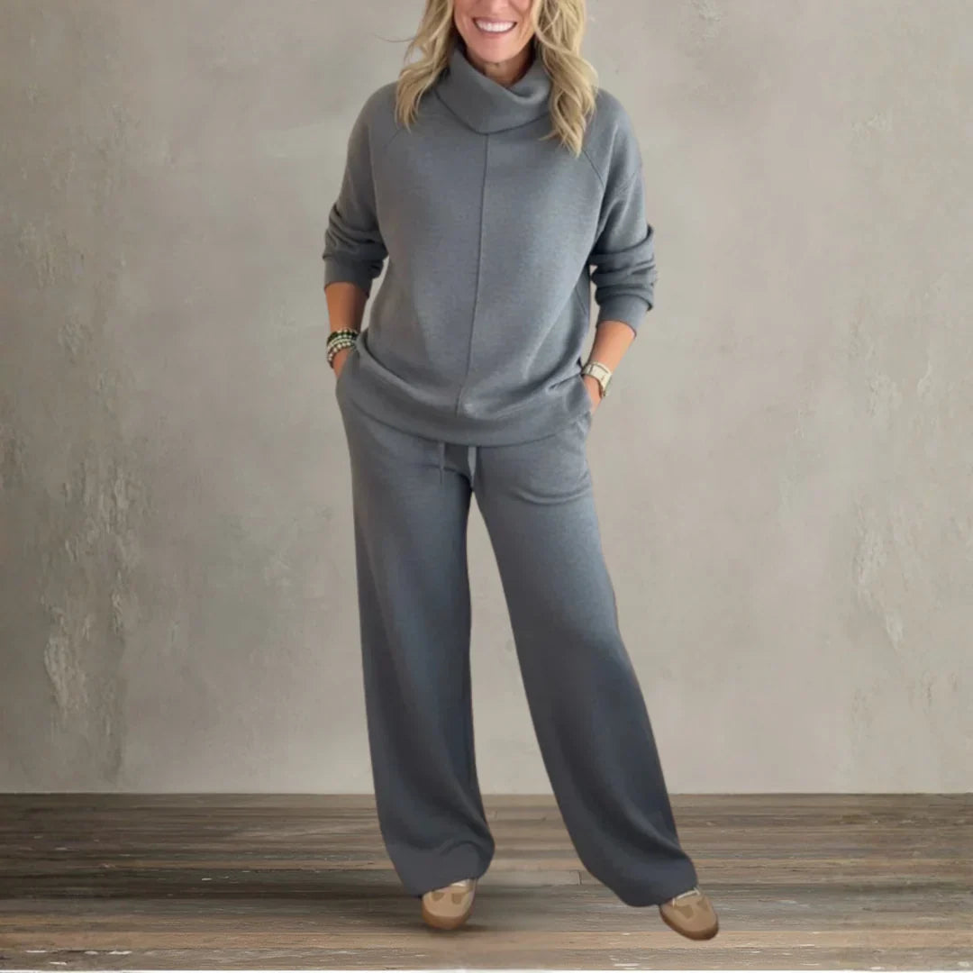 Emelia | Elegantes Freizeitoutfit mit hohem Kragen