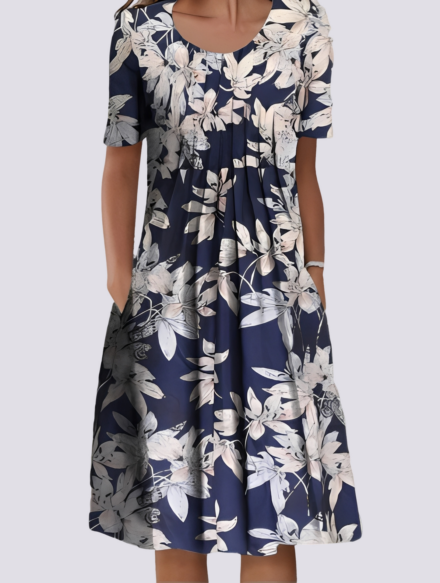 Kleid Damen Locker Floral Freizeit Sommer