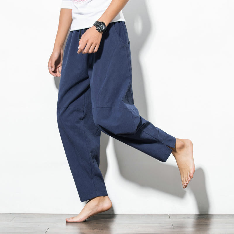 Bequeme Herren-Casual-Hosen mit Gummizug und Taschen