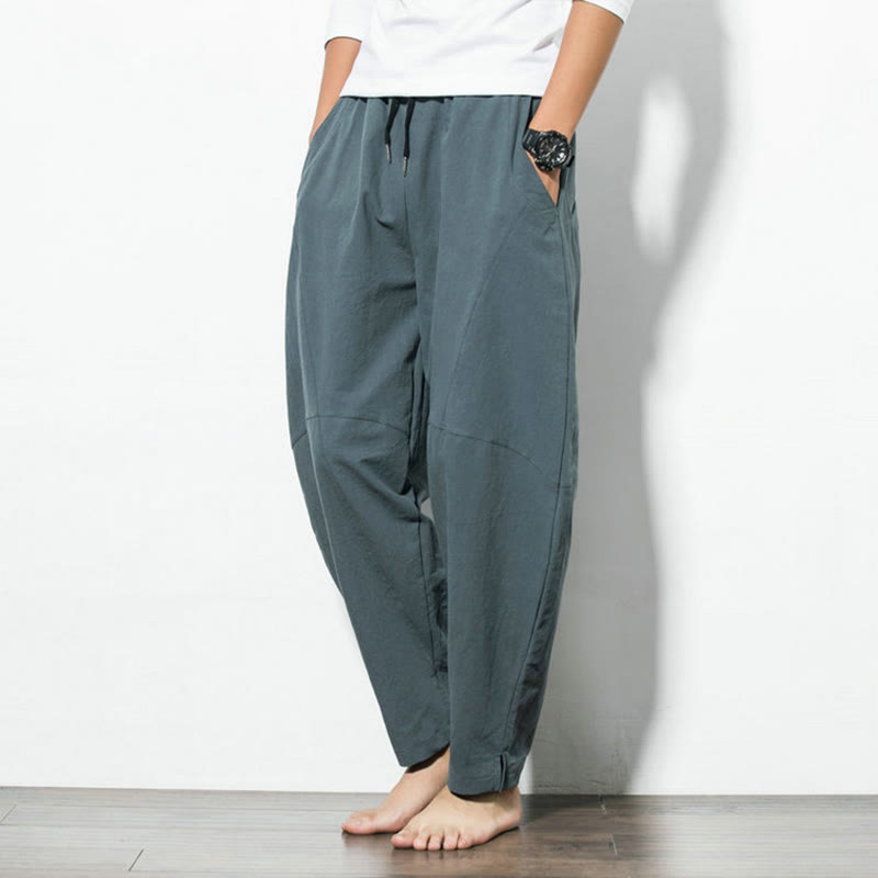 Bequeme Herren-Casual-Hosen mit Gummizug und Taschen
