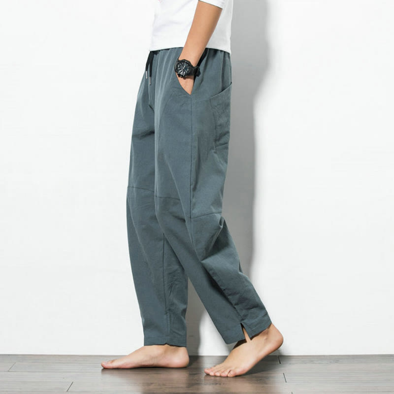 Bequeme Herren-Casual-Hosen mit Gummizug und Taschen