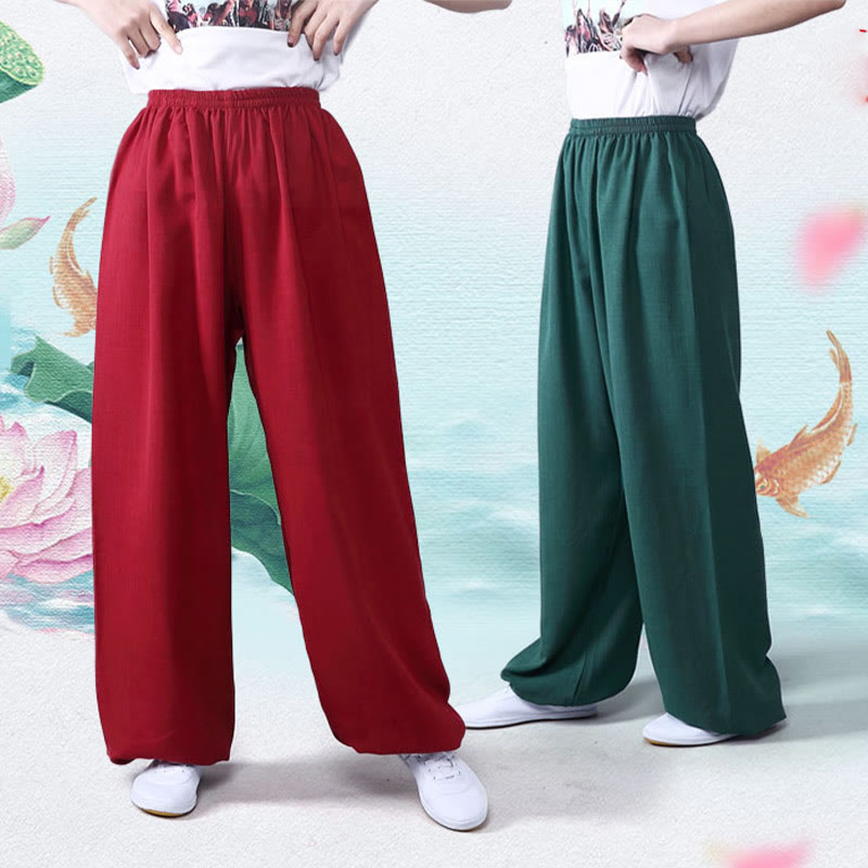 Unisex Sommerhose mit elastischem Bund für Tai Chi und Qigong